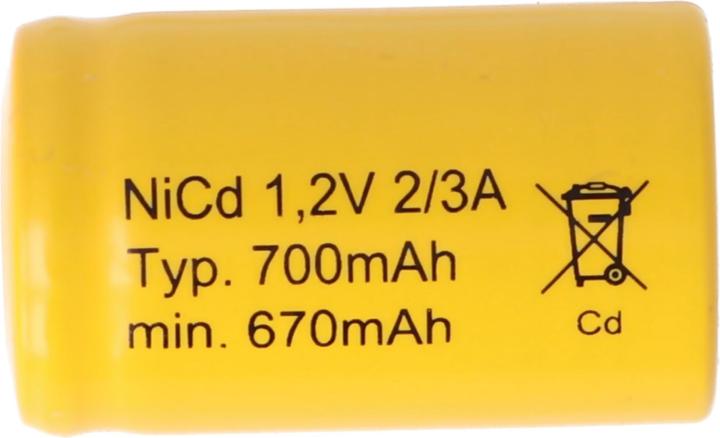 Actual product image AccuCell KR-600AE battery, 2/3A (1 pcs., 700 mAh, Battery + charger)
