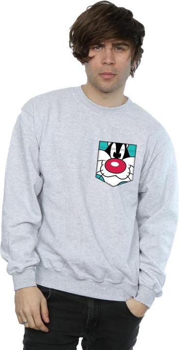 Produktbild Looney Tunes Sylvester Face Faux Pocket Sweatshirt (L)