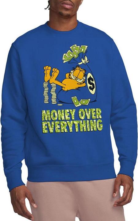 Actual product image Garfield Unisex Adult Money Is Everything Sweatshirt (L)