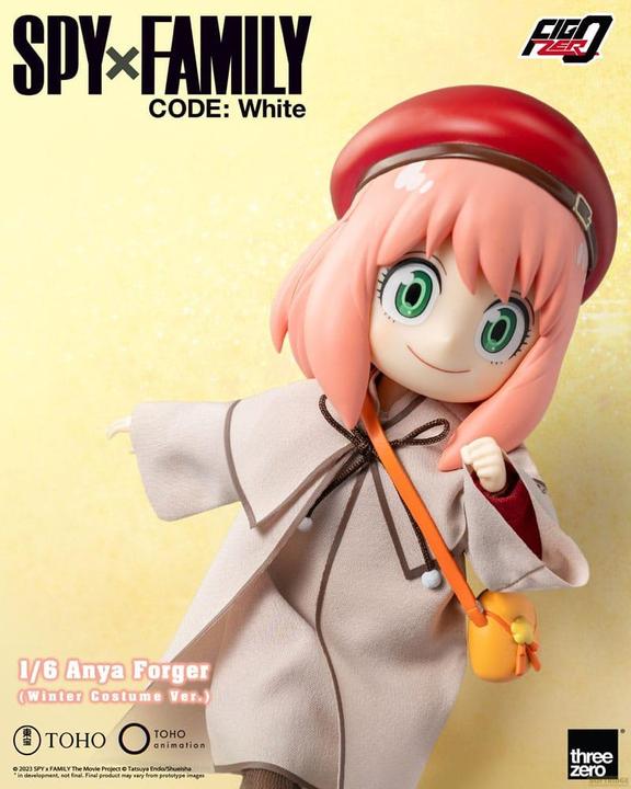 Actual product image ThreeZero Spy x Family Code: White FigZero Action Figure 1/6 Anya Forger Winter Costume Ver. 17 cm