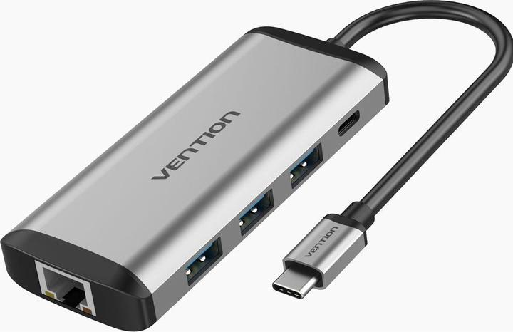 Vention Multifunktion Adapter HDMi, 3xUSB, TF, SD, RJ45 (USB-C, 9 Ports)