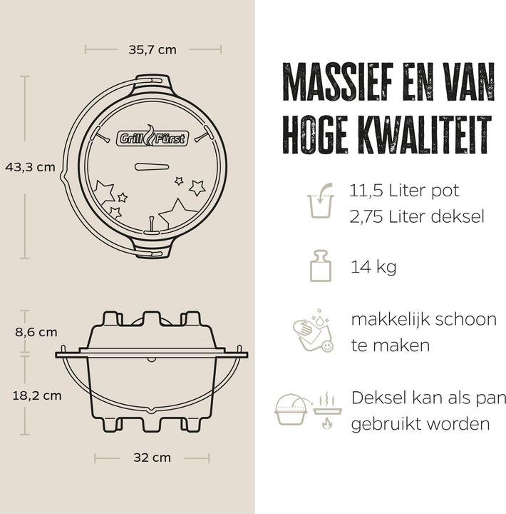Immagine prodotto Grillfürst Forno olandese BBQ Edizione DO12
