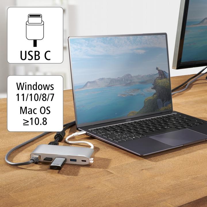 Actual product image Hama USB-C-Multiport Adapter (USB-C, 1 Ports)