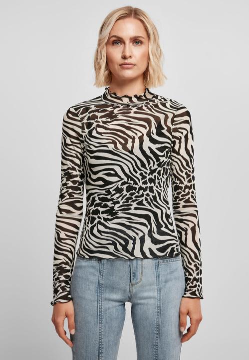 Produktbild Urban Classics Ladies AOP Mesh Turtleneck Longsleeve (5XL)