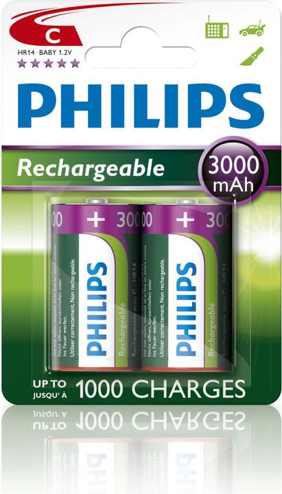Actual product image ProPlus Philips batteries C 3000 mAh 2 pieces in blister (2 pcs., C, 3000 mAh)