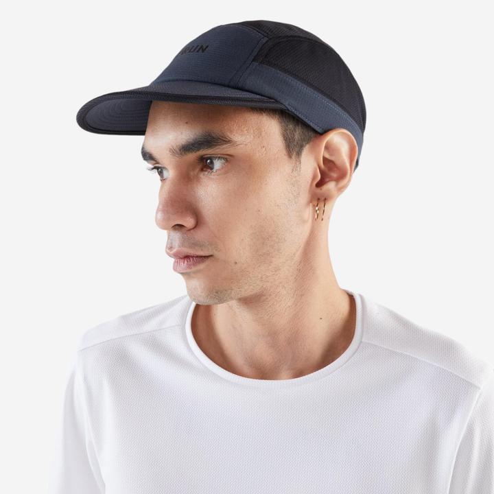 Image du produit Kiprun Casquette running homme femme - 5 panneaux noir carbon gris