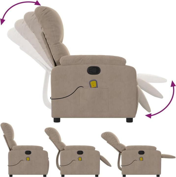 Image du produit VidaXL Fauteuil de massage Taupe Tissu microfibre,Couleur : Taupe,Matériau