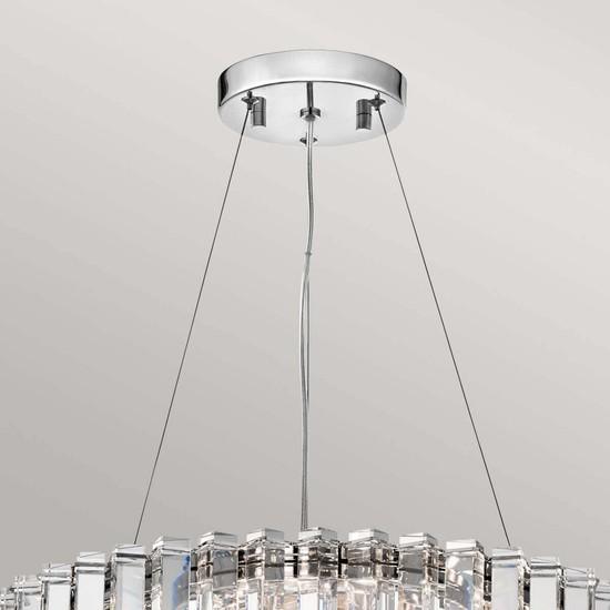 Actual product image Elstead Lighting Crystal Skye LED chandelier G9 8-fold 14cm chrome IP44 (53 cm)