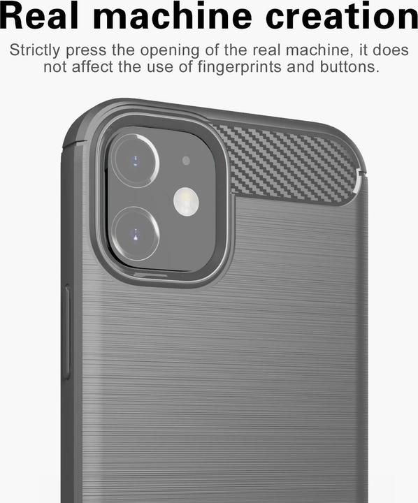 Image du produit Cadorabo TPU Ultra Slim carbon edelstahl Combi Cover (Apple iPhone 12 mini)
