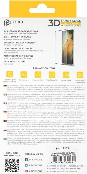 Immagine prodotto prio Vetro Armatura 3D Samsung A33 5G nero (1 Pezzo/i, Samsung Galaxy A33 5G)