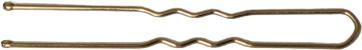 Actual product image Cosmetic Hairpin gold 60 x 1.2 mm wavy 10 pcs (10 pcs.)