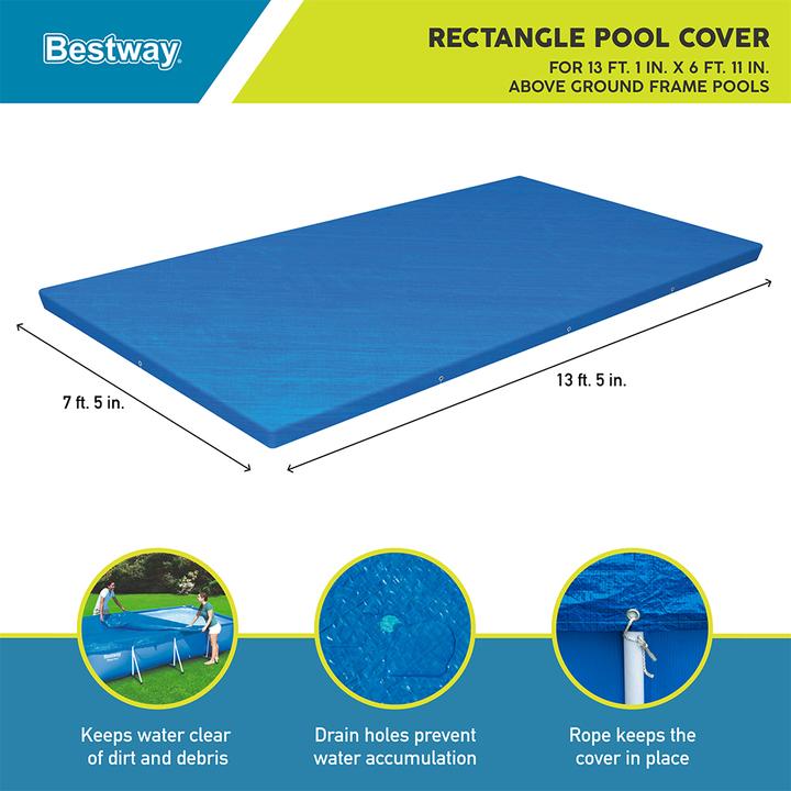 Image du produit Bestway Bâche de piscine rectangulaire pour piscines hors sol de 4,00 m x 2,11 m