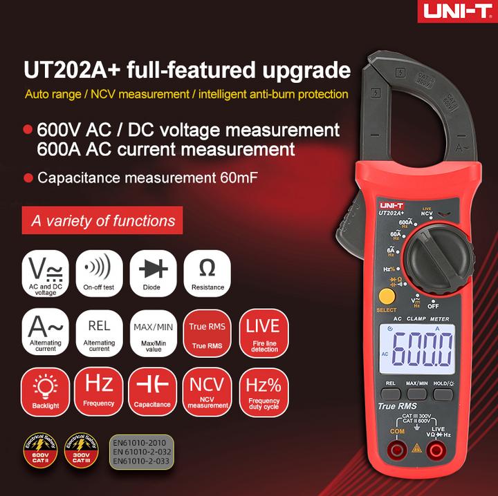 Immagine prodotto Uni-T UT202A+ (CAT II 600V, CAT II 300V)