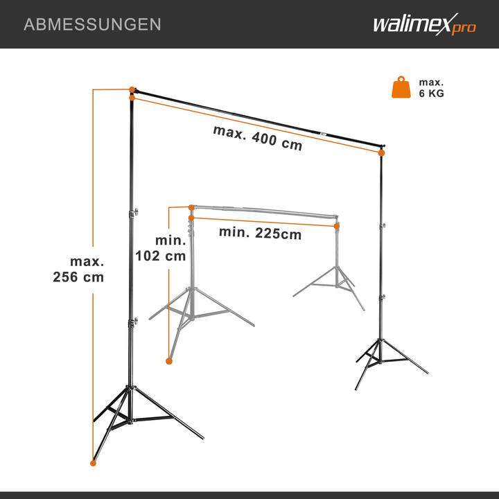 Immagine prodotto Walimex Sistema di sfondo telescopico 2,25-4m (400 cm, 256 cm)