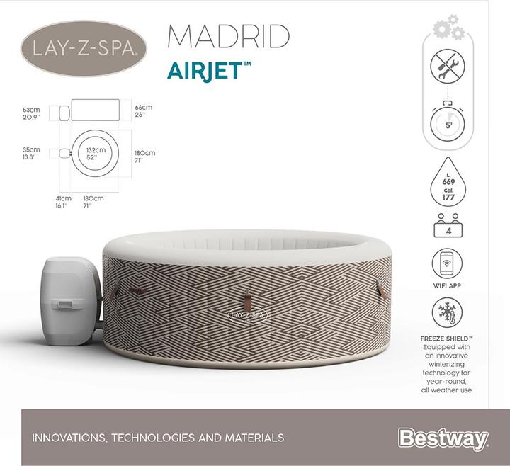Image du produit Bestway Lay-Z-Spa Madrid (4 pers.)
