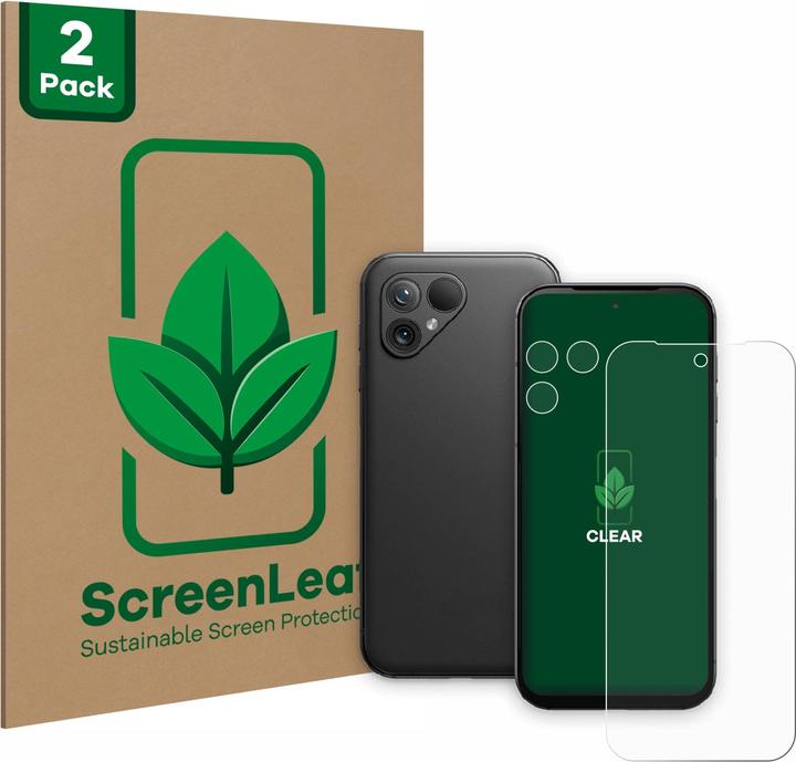 Actual product image ScreenLeaf Protective film sustainable screen protector screen protector film clear transparent (2 Piece, Fairphone 5)