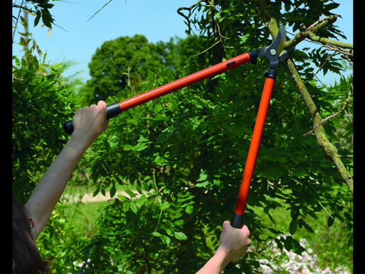 Productafbeelding Bahco TRADITION serie professionele snoeischaren met inklapbaar blad. Rubberen schokbrekers. Totale lengte