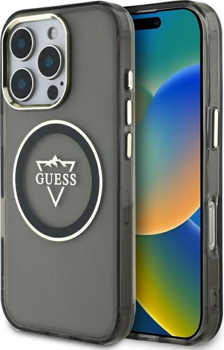 Immagine prodotto Guess Hardcase MagSafe IML Metal Mountain Logo Case for iPhone 16 Pro Max 6,9" Black (Apple iPhone 16 Pro Max)