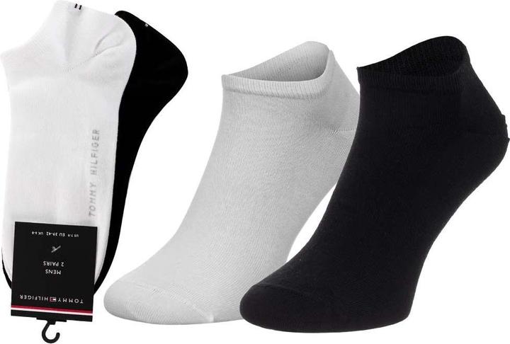 Produktbild Tommy Hilfiger Mix Herren Socken Fusssocken 2p Weiss/Schwarz 39-42 (2er Pack, 39 - 42)