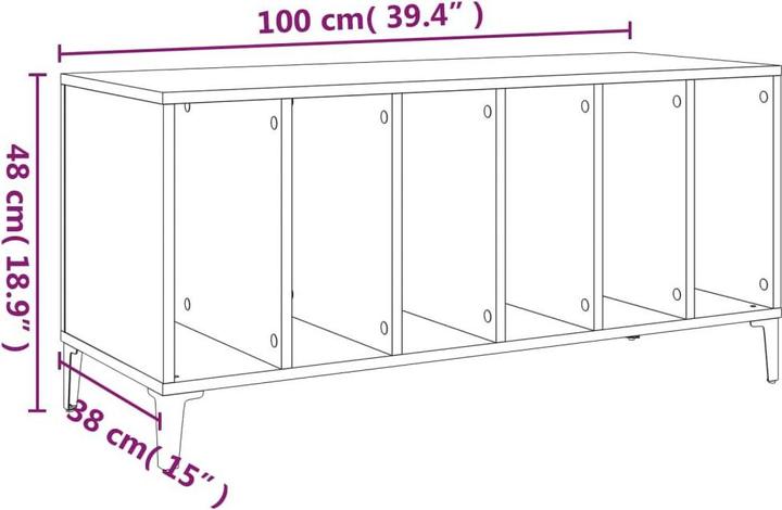 Immagine prodotto VidaXL Plattenschrank Sonoma-Eiche 100x38x48 cm Holzwerkstoff