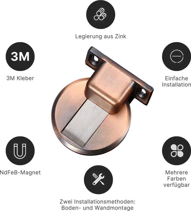 Actual product image Hermex Magnetischer Türstopper Türdämpfer Türschnäpper Türpuffer Türkeil (1 Piece)