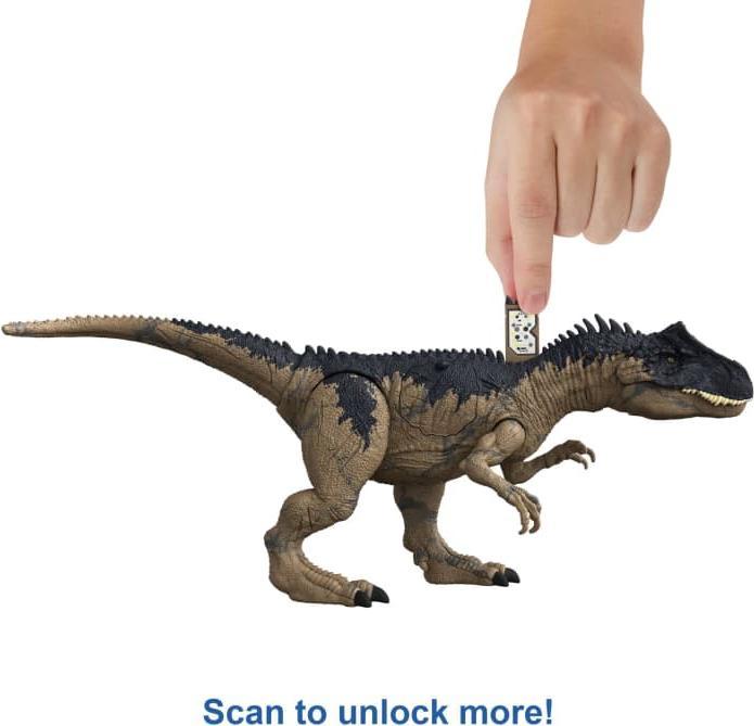 Actual product image Mattel Jurassic World - Extreme Damage Roarin' Allosaurus