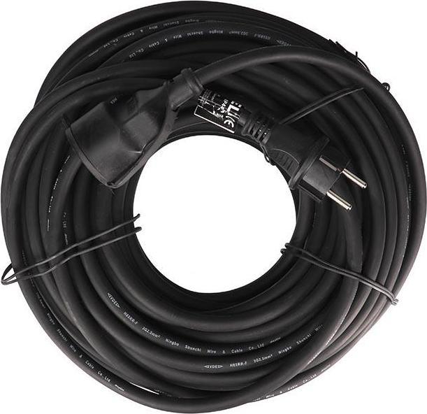 Actual product image Velleman RUBBER EXTENSION CABLE - 5 m - 3G2.5 - FRENCH SOCKET (5 m, CEE 7/5)
