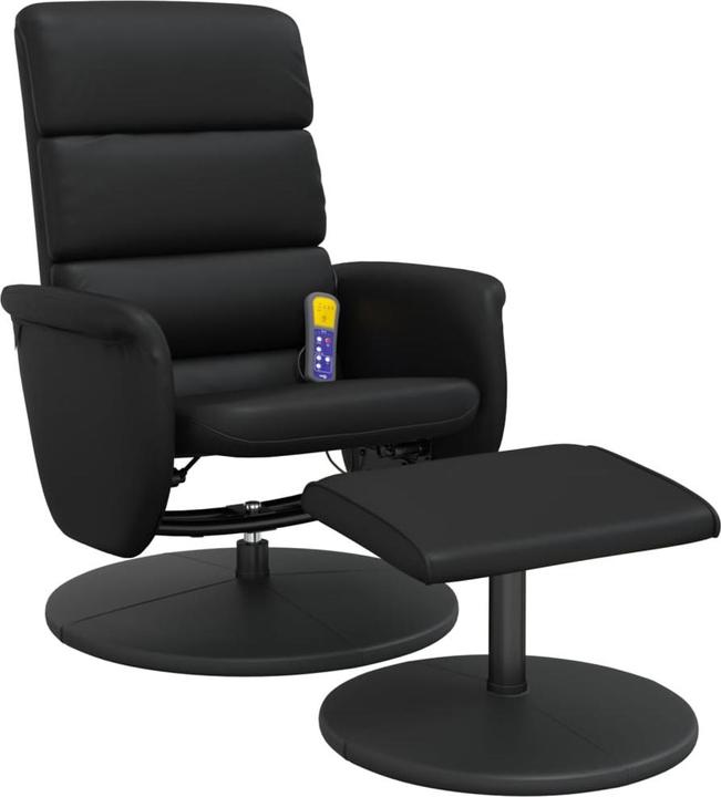 Immagine prodotto VidaXL Sedia da massaggio con poggiapiedi in similpelle nera, colore