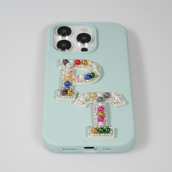 Image du produit PhoneLook Autocollant sticker pour téléphone/tablette/ordinateur brodé en 3D pearls Rainbow Lettre R