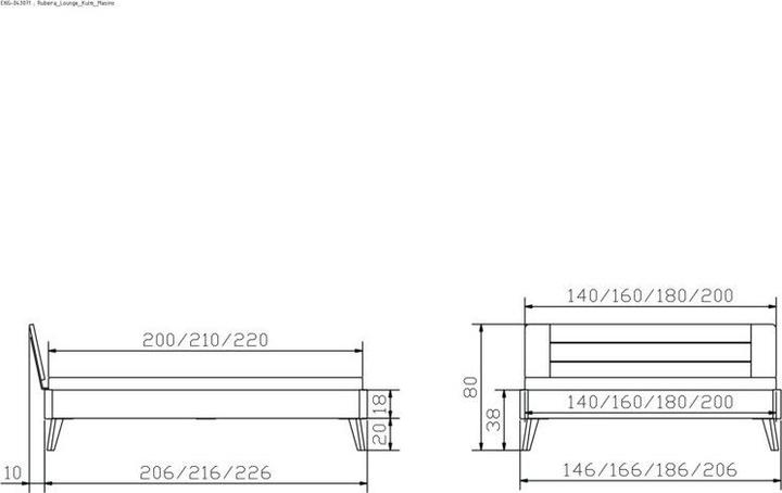 Actual product image Hasena Rubiera 20 (180 x 220 cm)