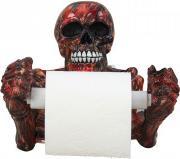 Actual product image IKO Skull as a toilet paper holder red/black h=