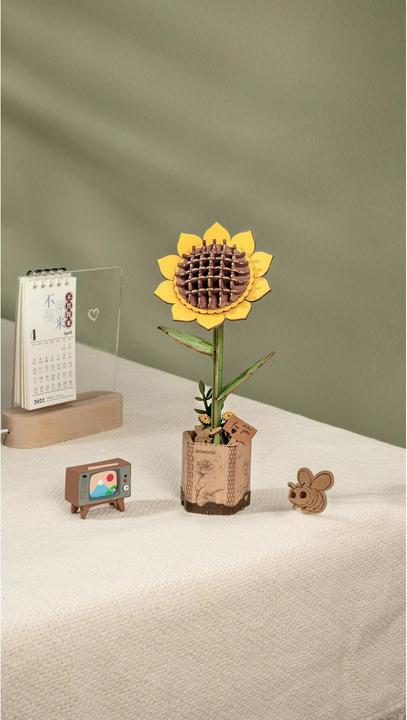 Image du produit Robotime Tournesol - Fleur en bois en kit