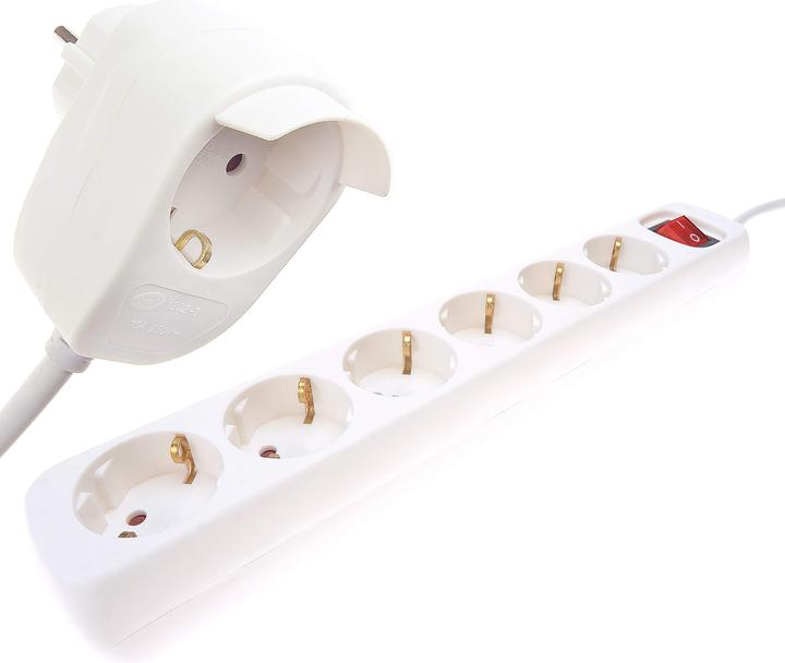 Produktbild REV Steckdosenleiste PowerSplit 6-fach 2m (7 x, CEE 7/3, 2 m)