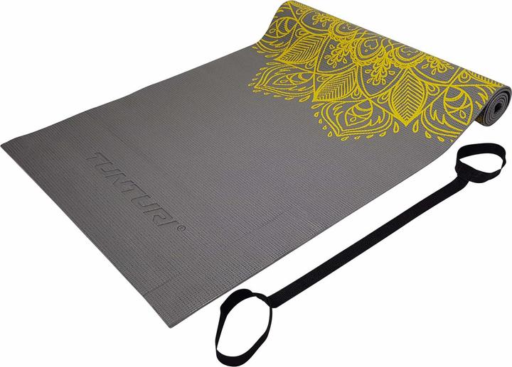 Produktbild Tunturi PVC Yogamatte 4 mm Rutschfest Anthrazit mit Mandala Aufdruck (4 mm)