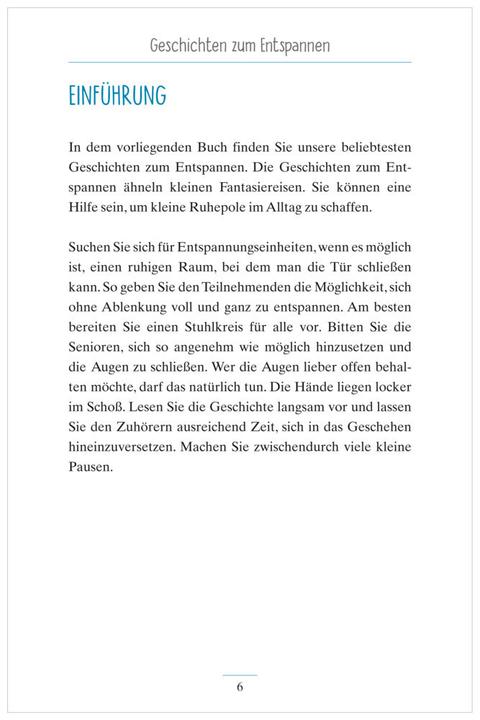 Actual product image Geschichten zum Entspannen. Kurze Erzählungen für Senioren. Auch mit Demenz. Ratgeber (German, Natali Mallek, Annika Schneider, 2019)