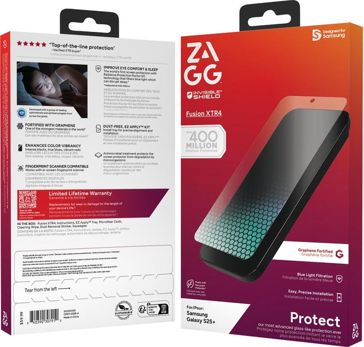 Actual product image Zagg InvisibleShield Fusion XTR4 Samsung Galaxy S25+ Screen (1 Piece, Samsung Galaxy S25+)