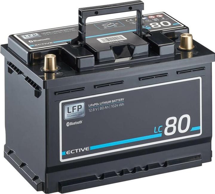 Produktbild Ective 12V 80Ah LiFePo4 Versorgungsbatterie Lithium Akku BMS Wohnmobil LFP BT (12 V, 80 Ah)