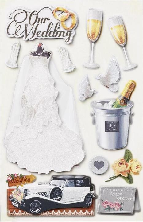 Produktbild Hobby Fun 3D-Sticker Hochzeit 1 Blatt