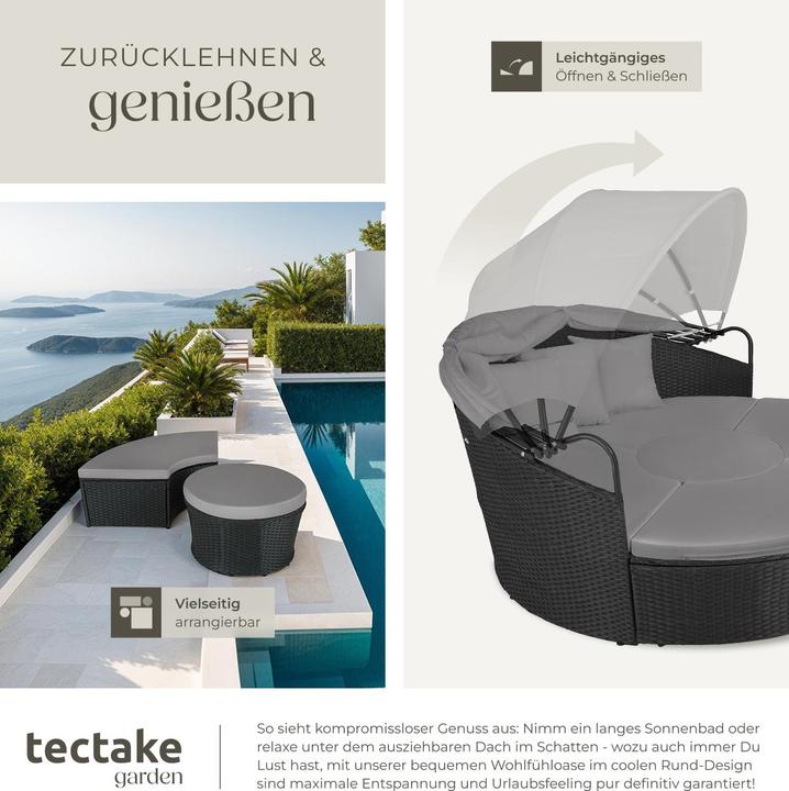 Image du produit tectake Bain de soleil rond modulable SANTORIN