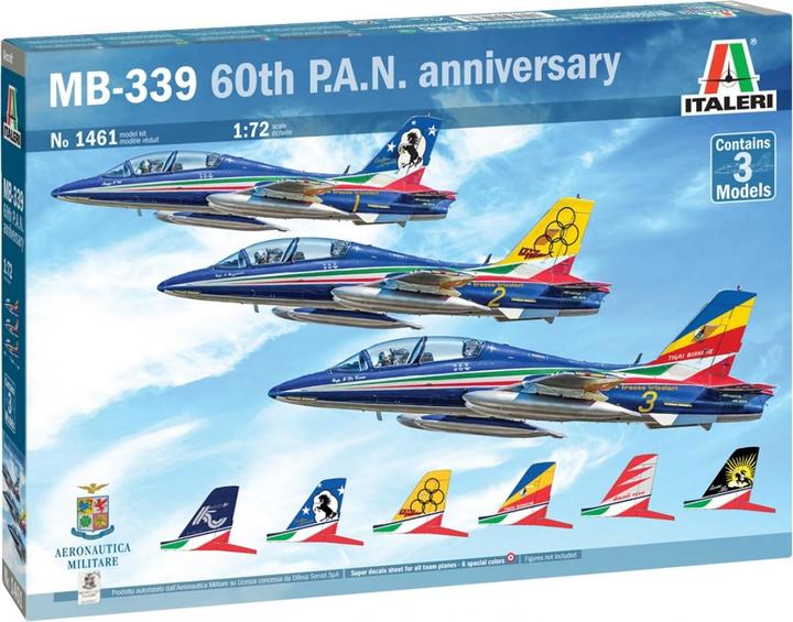 Produktbild 1:72 3er Set Aermacchi MB-339 PAN 60Jah.