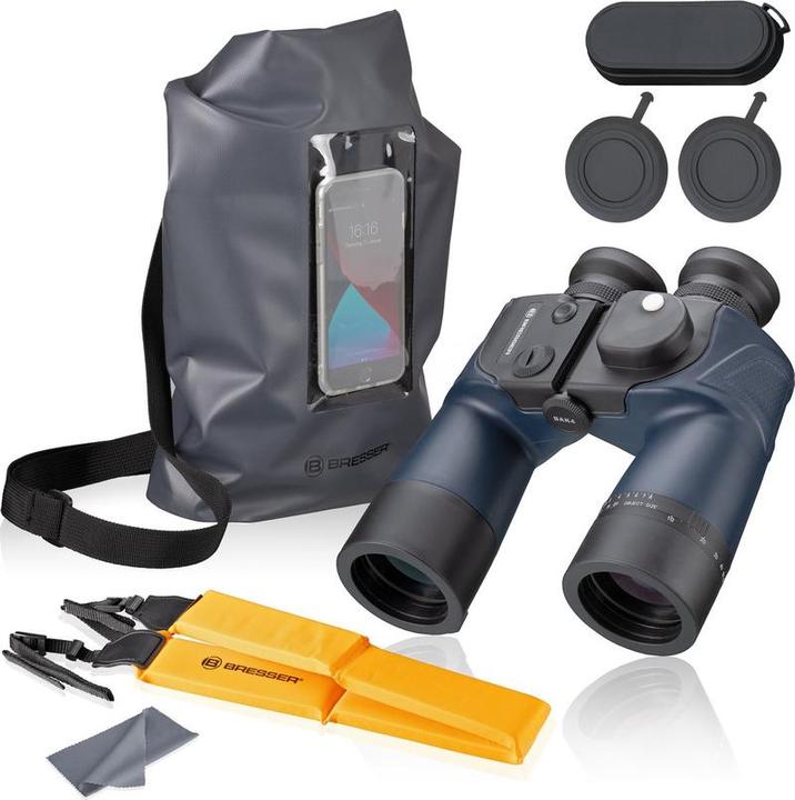 Actual product image Bresser Binoculars - Binosail 7x50 - Incl Kompas - Suitable for Watersports (7 x, 50 mm)