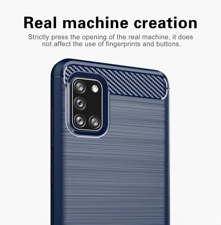 Actual product image Cadorabo TPU Ultra Slim carbon stainless steel Combi Cover (Samsung Galaxy A31)