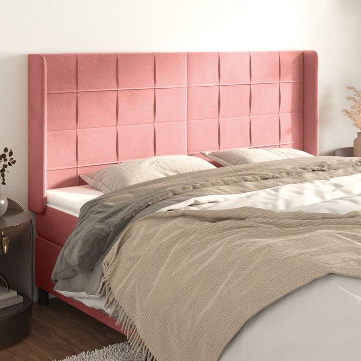 Image du produit VidaXL Kopfteil mit Ohren Rosa 203x16x118/128 cm Samt,Farbe (203 x 16 x 128 cm)
