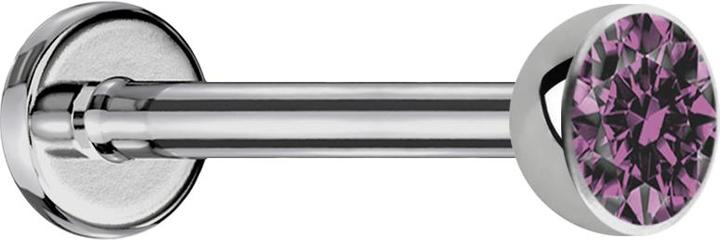 Immagine prodotto Star Piercing Micro labret d'argento con emisfero di cristallo viola chiaro (Titanio G23, senza ottone)