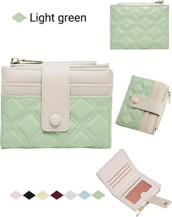 Immagine prodotto Only-Bags.Store Neue gesteppte Brieftasche mit Reissverschlusstasche und Schnallenverschluss, perfekt für Geschenke
