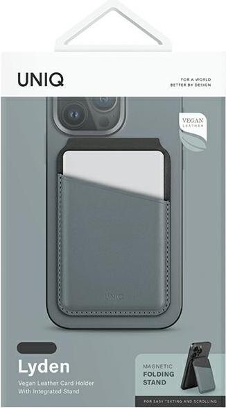 Image du produit Uniq Lyden DS magnetyczny portfel RFID i stojak na telefon niebiesko-czarny/washed blue-black