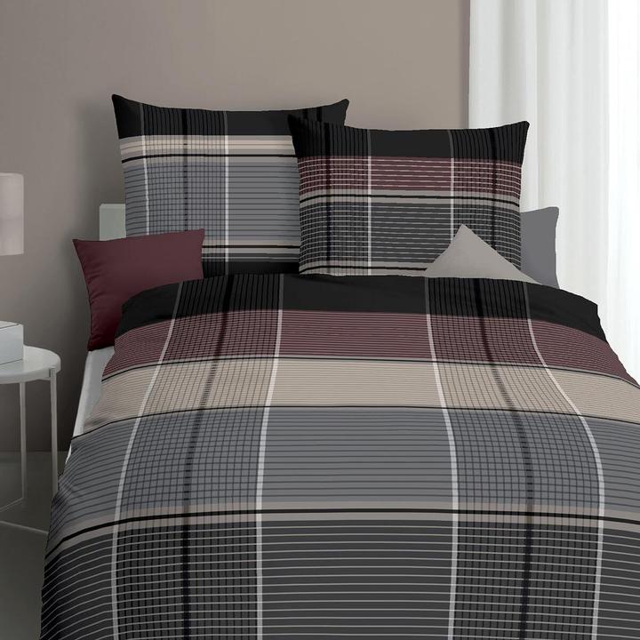 Produktbild Kaeppel Mako-Satin Bettwäsche Architect anthrazit (Bettwäsche Set, 155x220 cm (80x80 cm))
