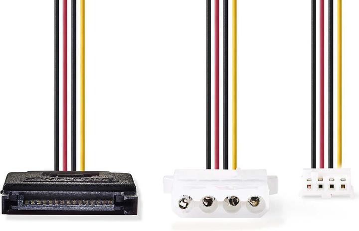 Produktbild Nedis Interne Stromkabel | SATA 15-Pin Stecker | FDD Buchse / Molex Buchse | Vergoldet | 0.20 m | ru