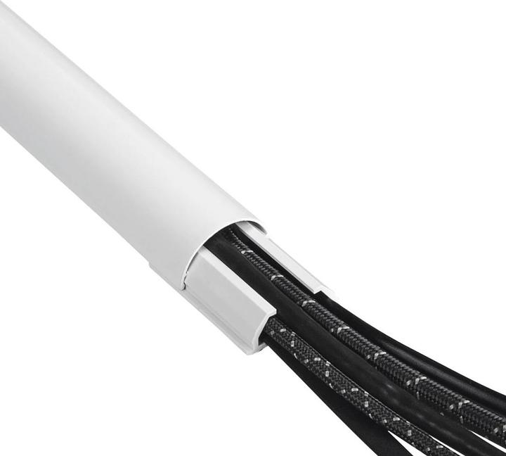 Produktbild Hama Alu-Kabelkanal, halbrund, 110 x 3,3 x 1,8 cm, Weiss (Kabelkanal, 110 cm)