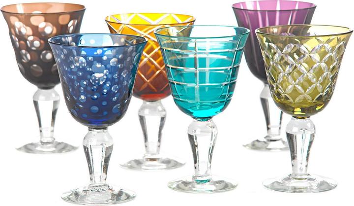 Immagine prodotto Pols Potten Set di bicchieri da vino di design Tagli (6 pezzi) (25 cl, 6 Occhiali, Set di bicchieri da vino)